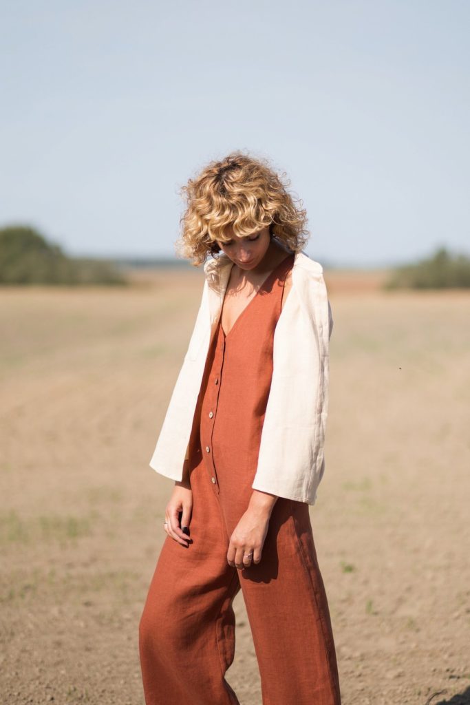 Sleeveless wide leg linen jumpsuit - Image 1