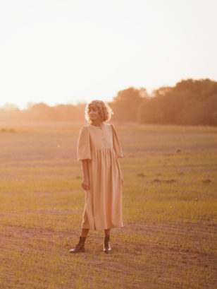 Maxi oversized puff sleeve dress | Dress | Sustainable clothing | OffOn clothing