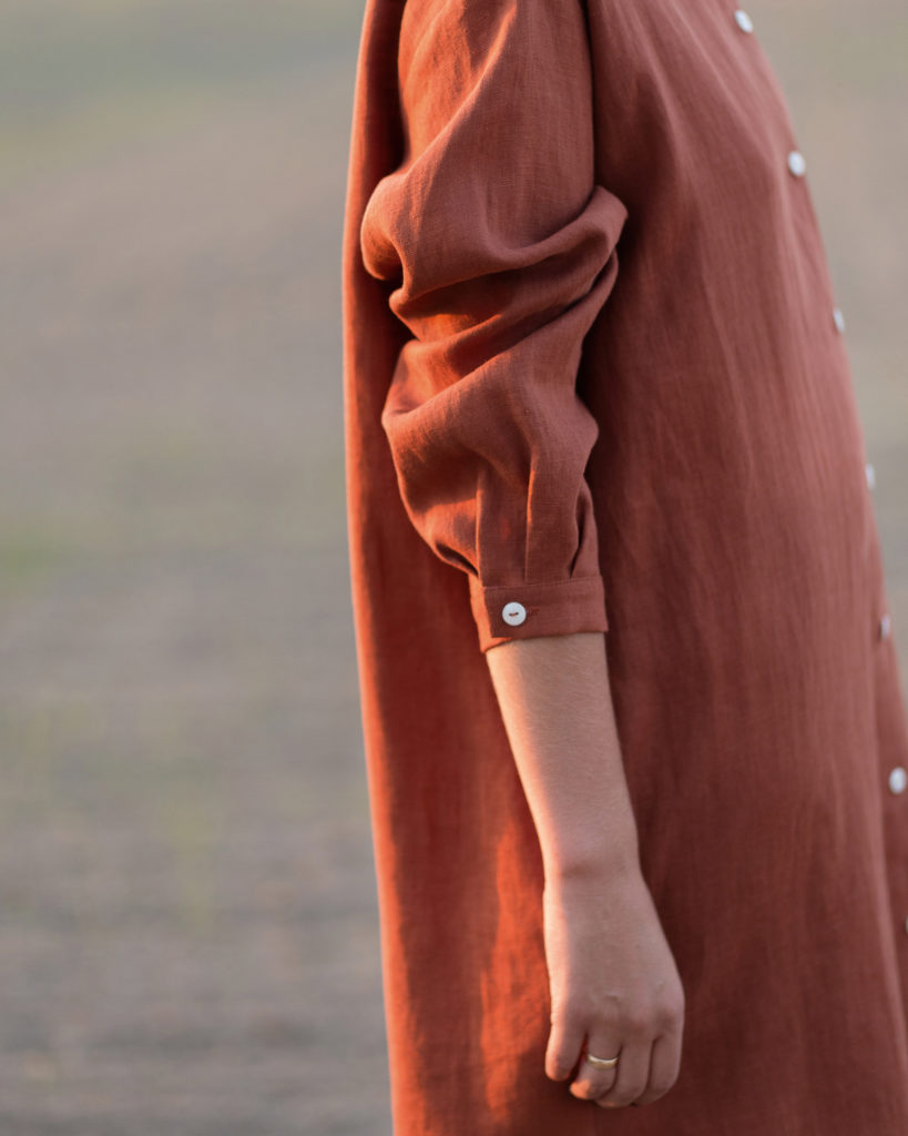 Oversized long sleeve linen shirt dress - Image 1