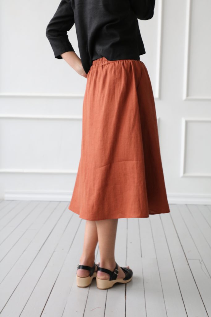 Midi Button Down Linen Skirt - Image 3