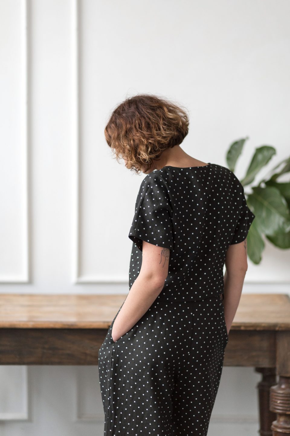 Linen Culottes In Polka Dots - Image 1