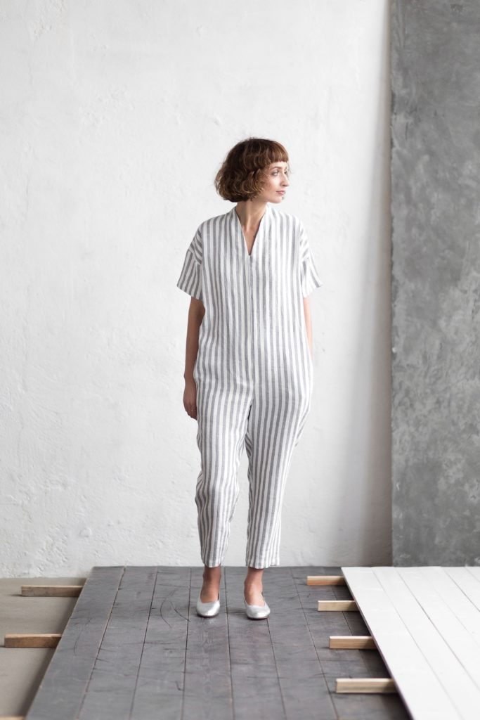 Line jumpsuit in stripes - Image 1