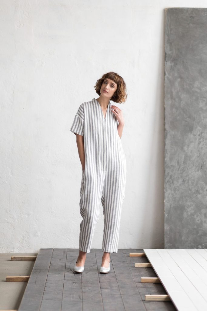 Line jumpsuit in stripes - Image 2
