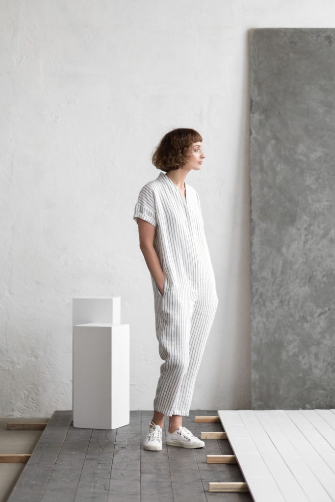 Short Sleeve Linen Jumpsuit - Image 1