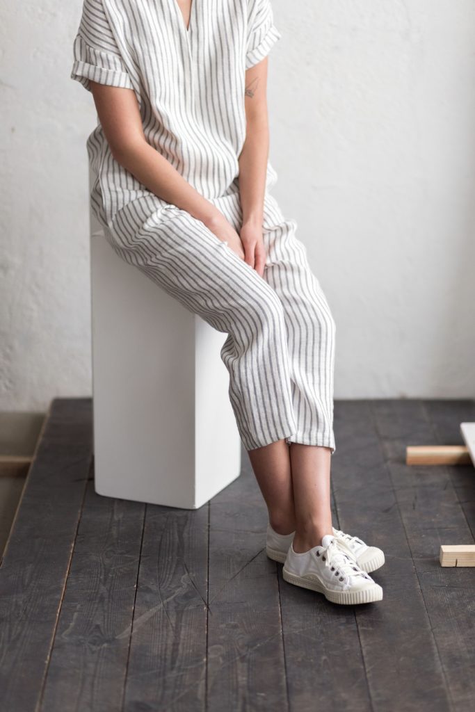 Short Sleeve Linen Jumpsuit - Image 4