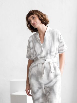 Short Sleeve Linen Jumpsuit | Jumpsuits | Sustainable clothing | OffOn clothing