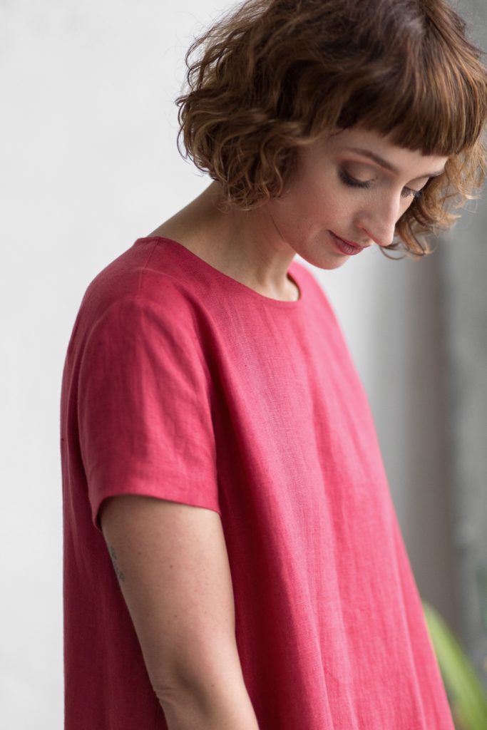 Linen Dress With Frilled Hem - Image 2