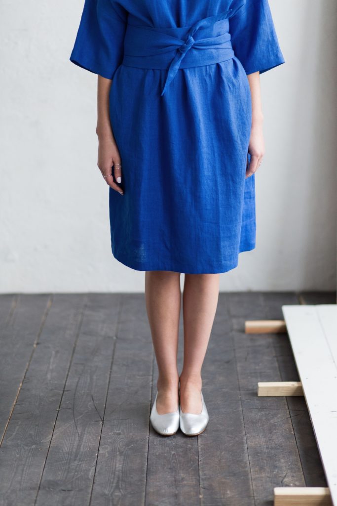 Wide Sleeves Linen Tunic Dress - Image 1