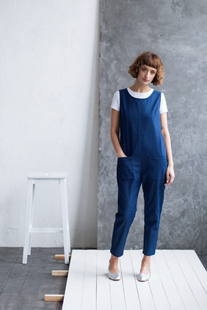 Classic sleeveless denim jumpsuit | Jumpsuits | Sustainable clothing | OffOn clothing