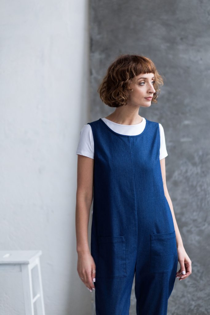 Classic sleeveless denim jumpsuit - Image 1