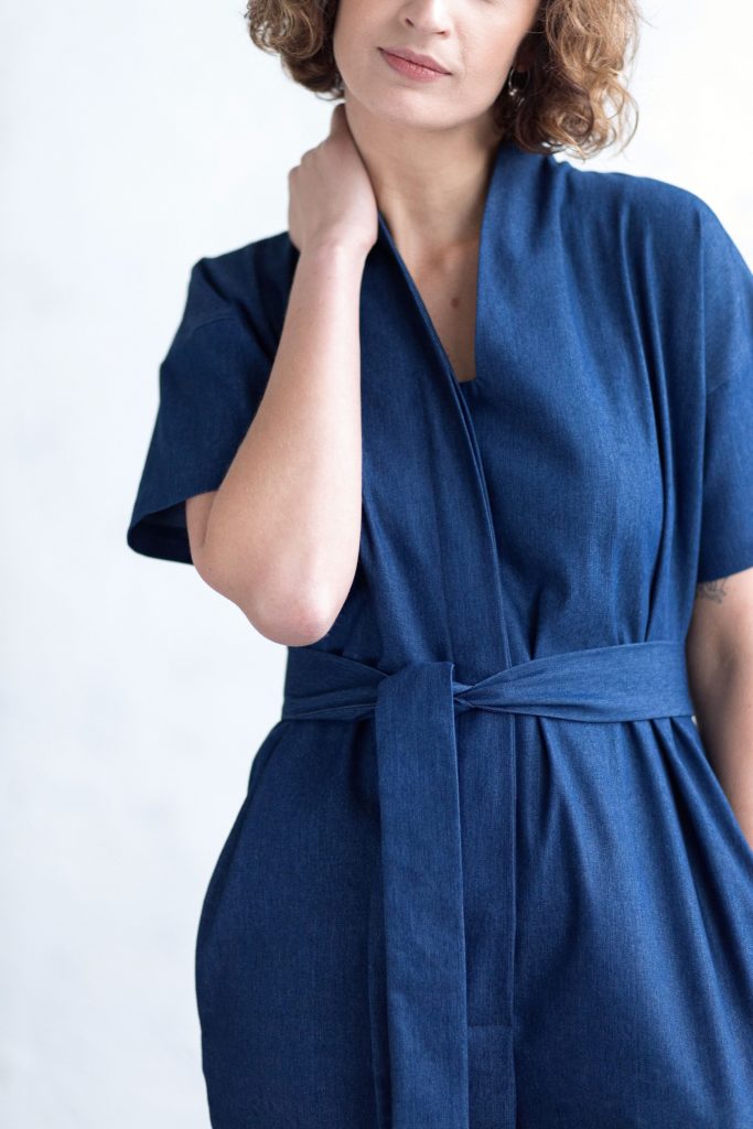 Jumpsuit in a indigo blue denim - Image 1