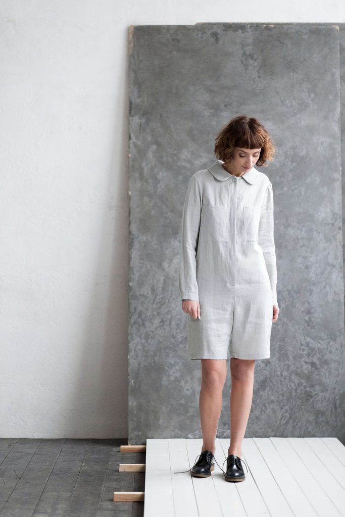Linen Peter Pan Collar Playsuit - Image 4
