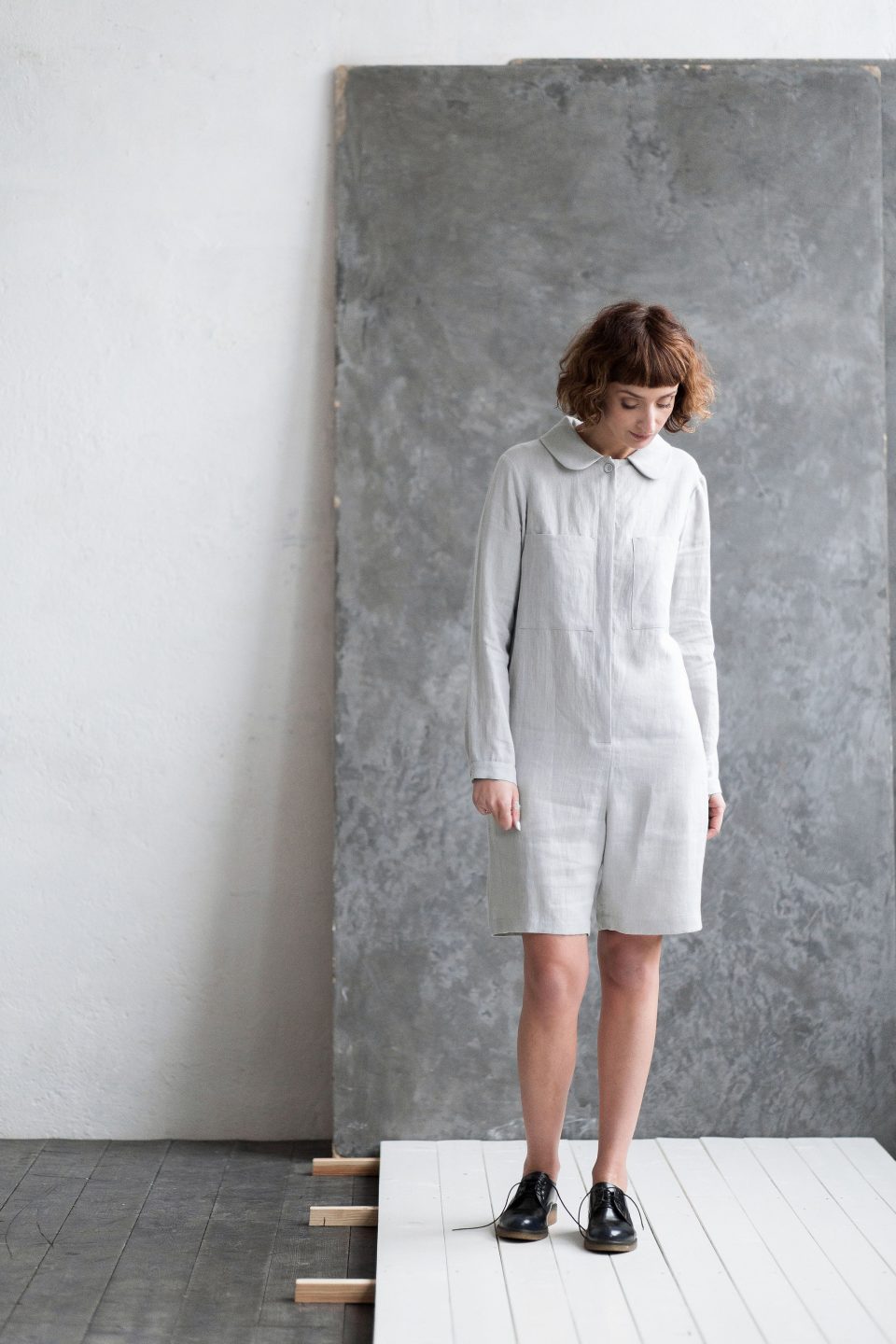 Linen Peter Pan Collar Playsuit - Image 4