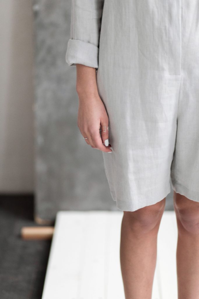 Linen Peter Pan Collar Playsuit - Image 3