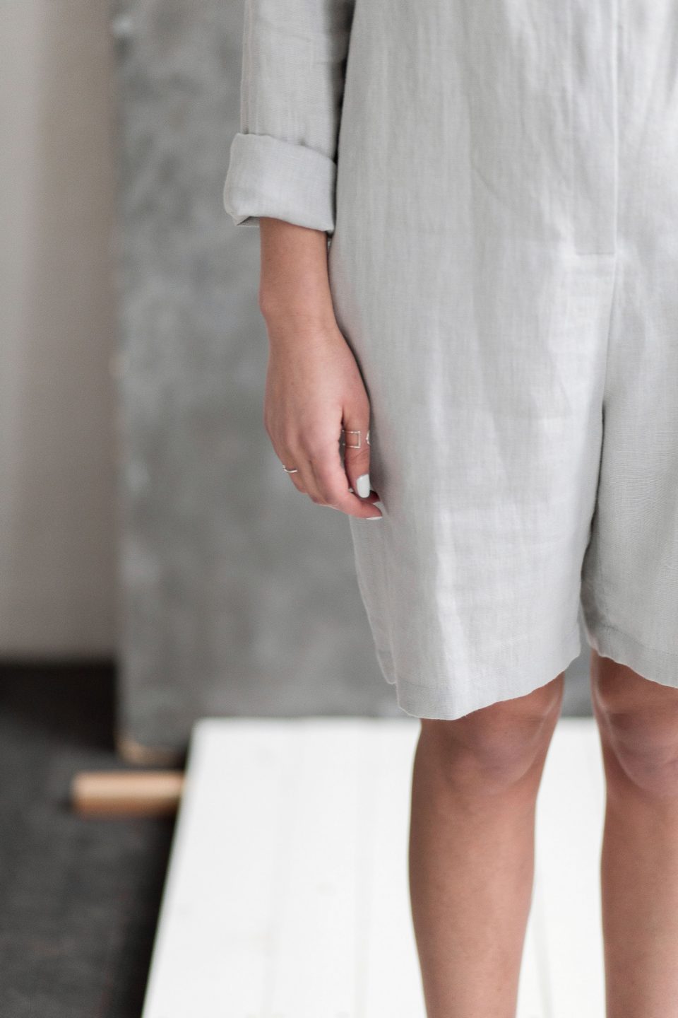 Linen Peter Pan Collar Playsuit - Image 3