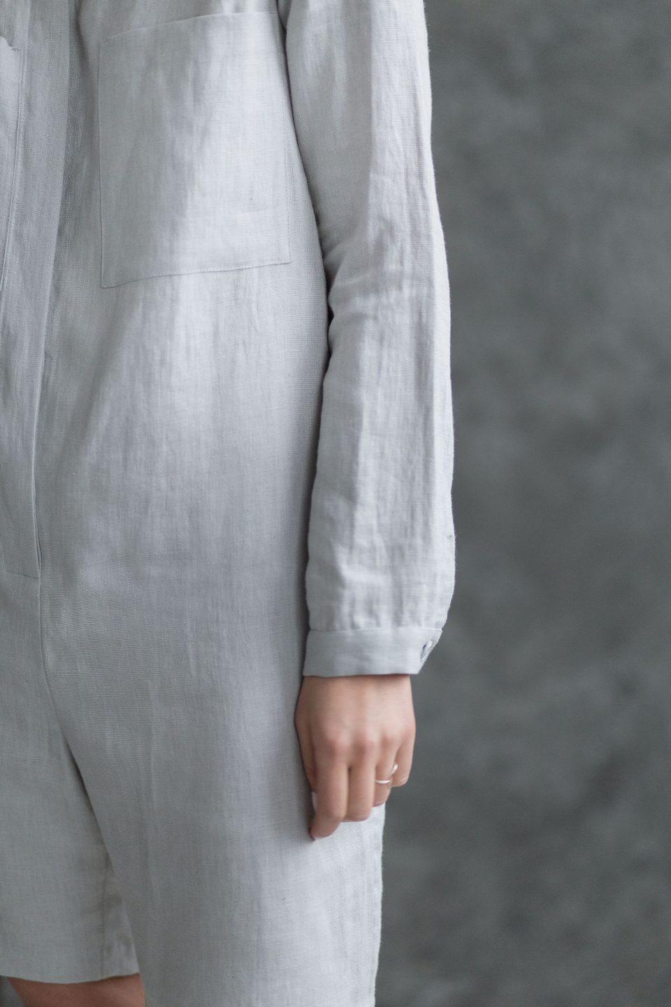 Linen Peter Pan Collar Playsuit - Image 2