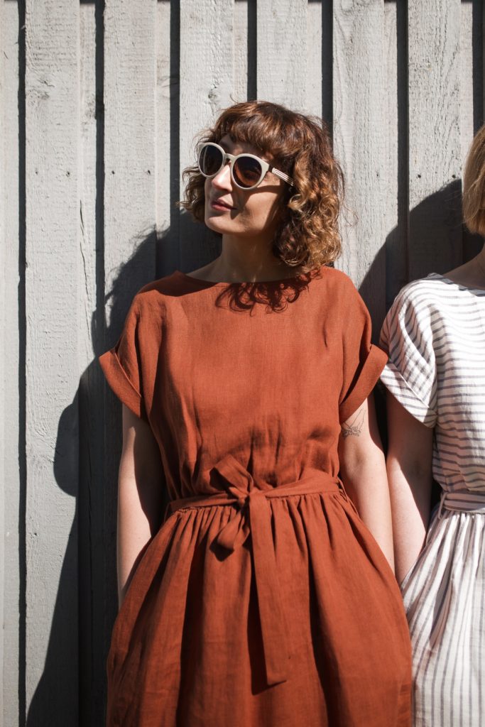 Redwood linen tie belt dress - Image 3
