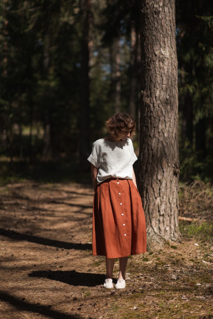 Full pleated linen skirt - Image 3