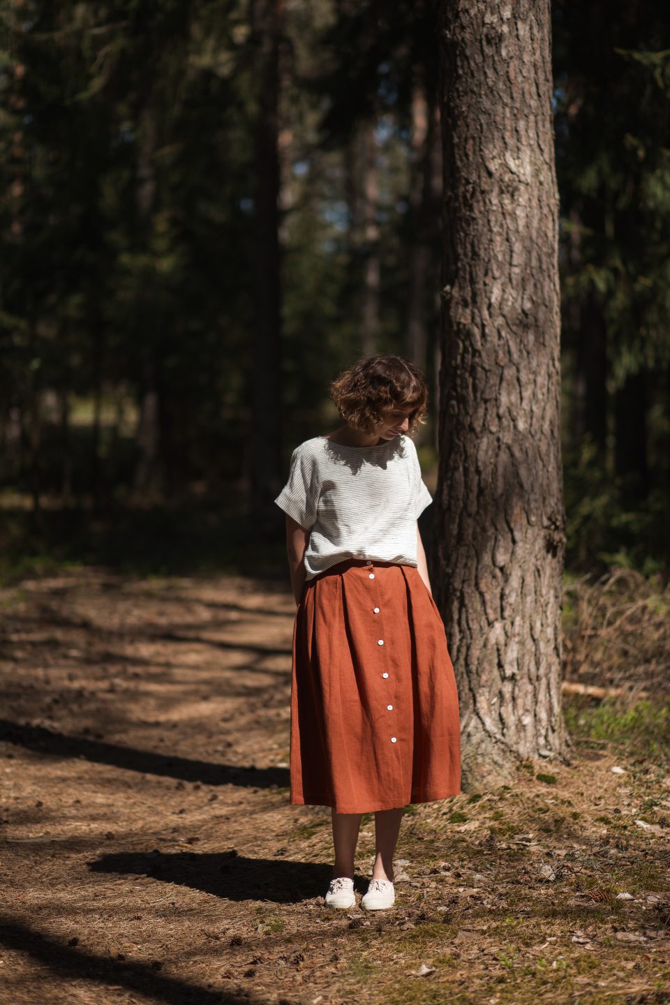 Full pleated linen skirt - Image 3