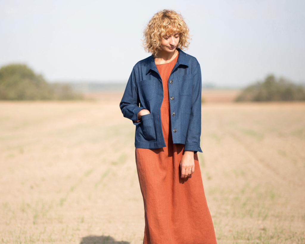 Maxi linen dress in a redwood color - Image 3