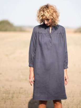 Loose fit linen tunic dress