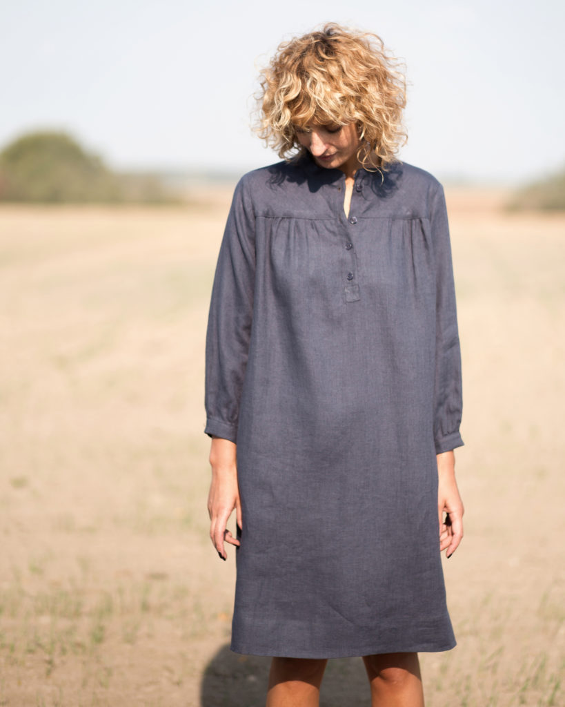 Loose fit linen tunic dress
