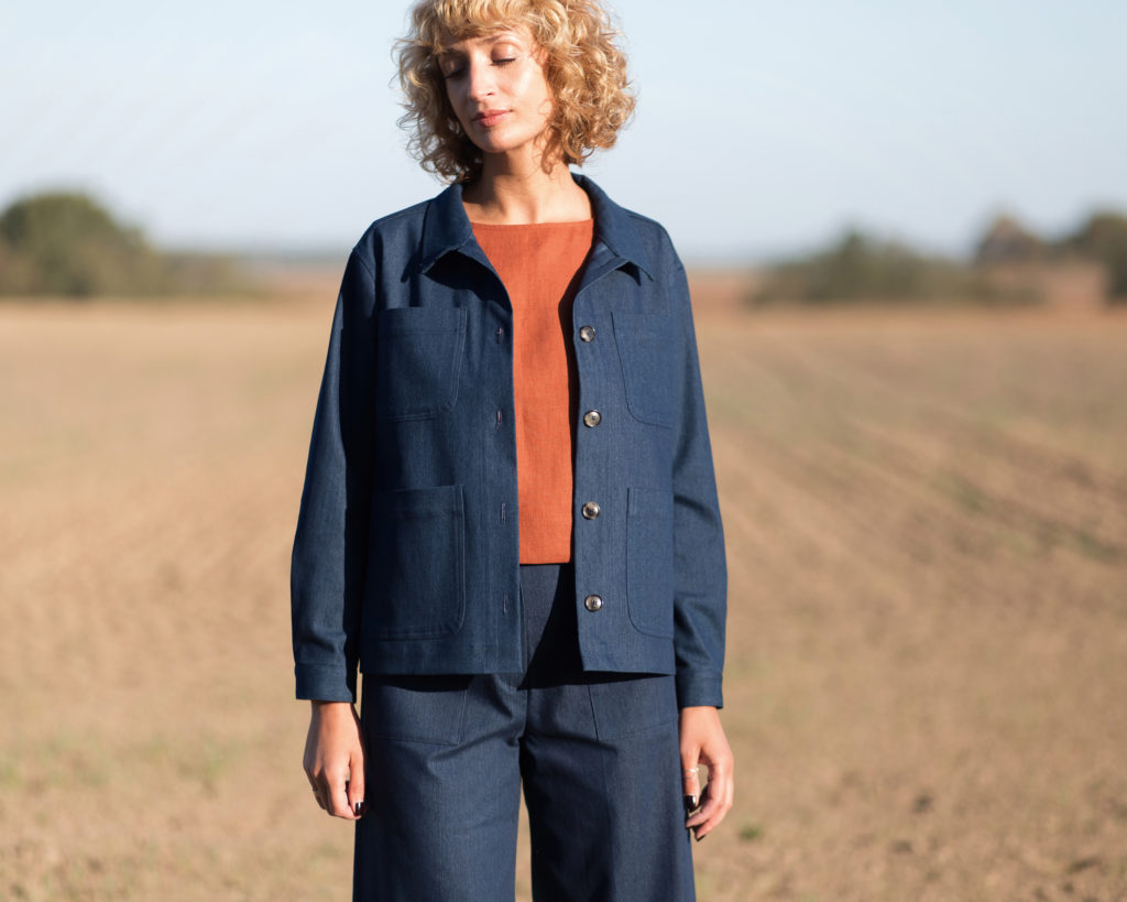 Work-wear jacket in a denim fabric