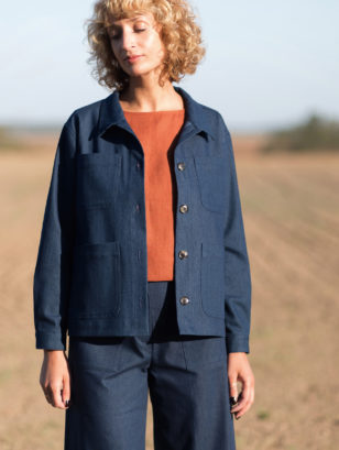 Work-wear jacket in a denim fabric