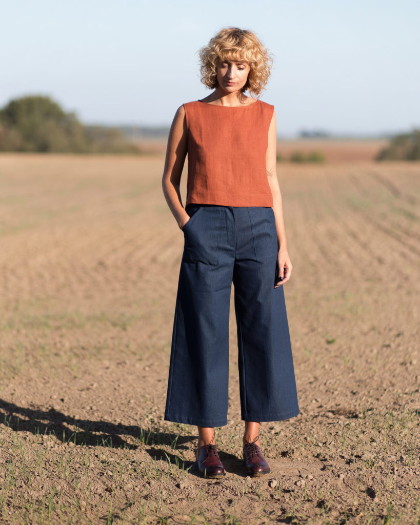 Wide leg denim trousers - Image 2