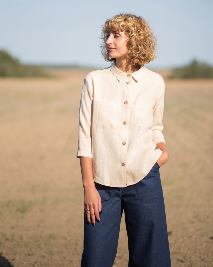 Classic linen pocket shirts