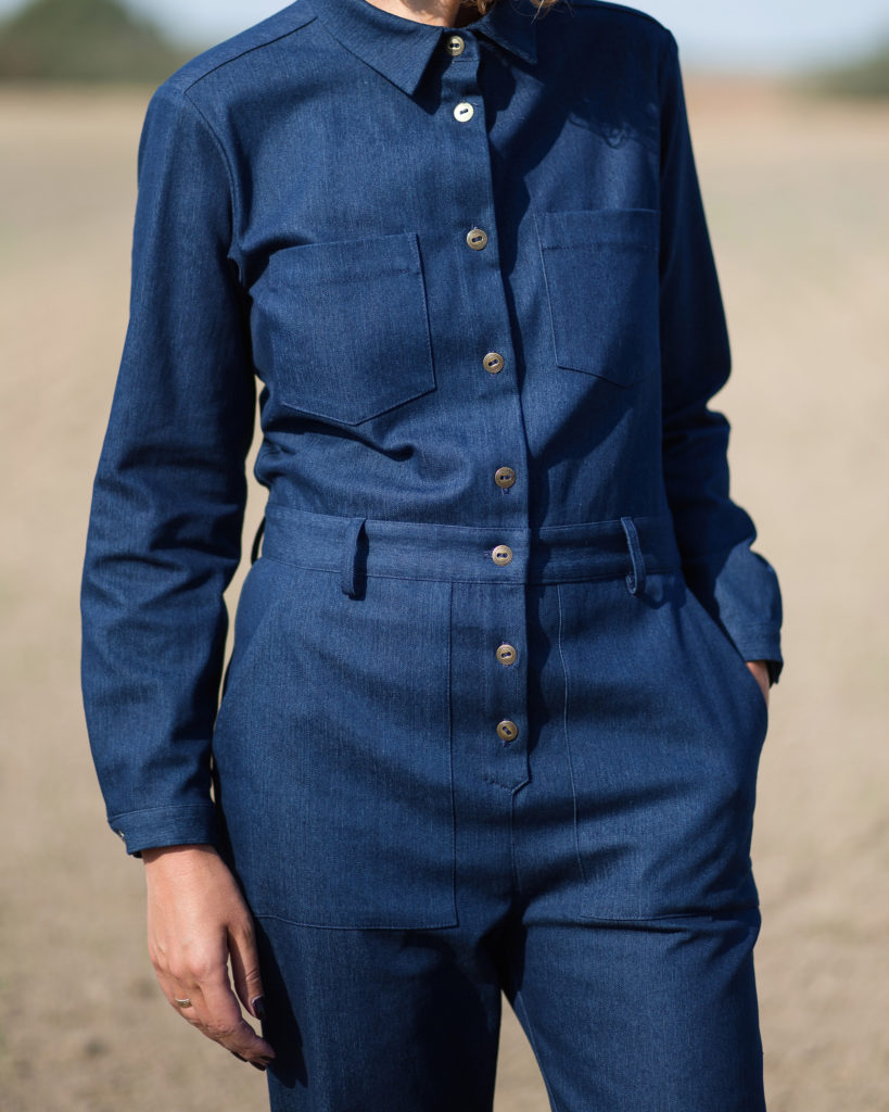 Long sleeve relaxed fit denim coverall - Image 1