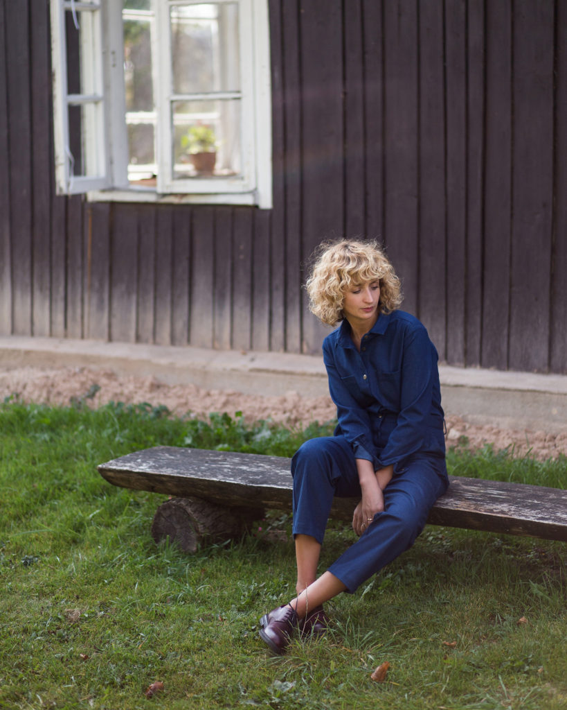 Long sleeve relaxed fit denim coverall - Image 4