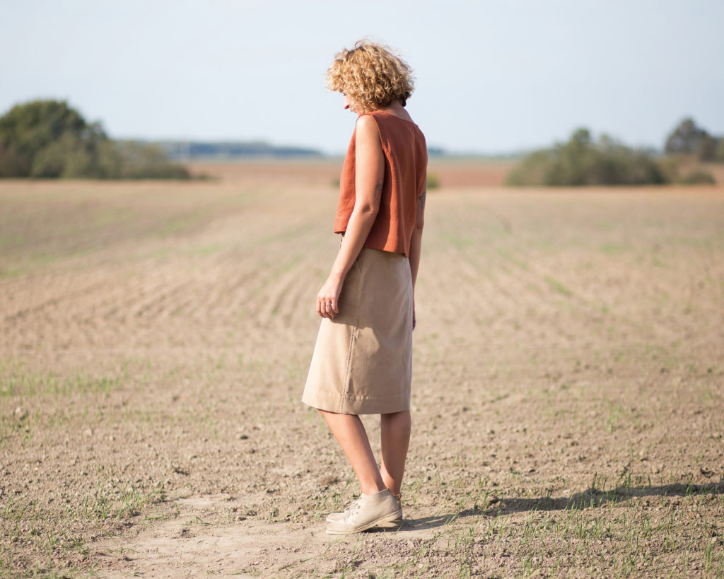 A-line needle-cord skirt - Image 2