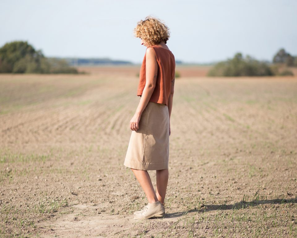 A-line needle-cord skirt - Image 2