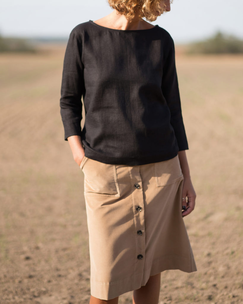 A-line needle-cord skirt - Image 1