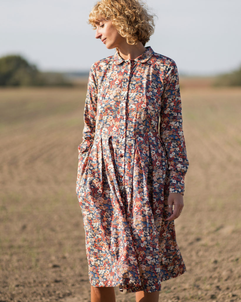 Floral print long sleeve dress in Tana Lawn cotton - Image 1