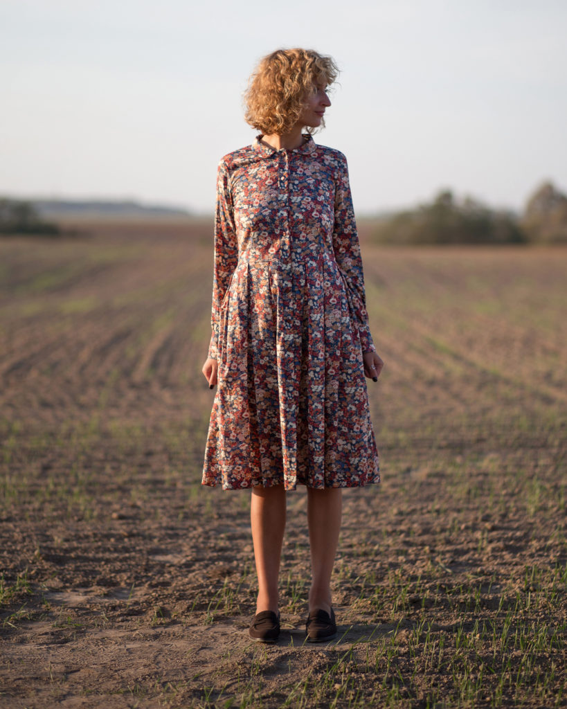 Floral print long sleeve dress in Tana Lawn cotton - Image 2
