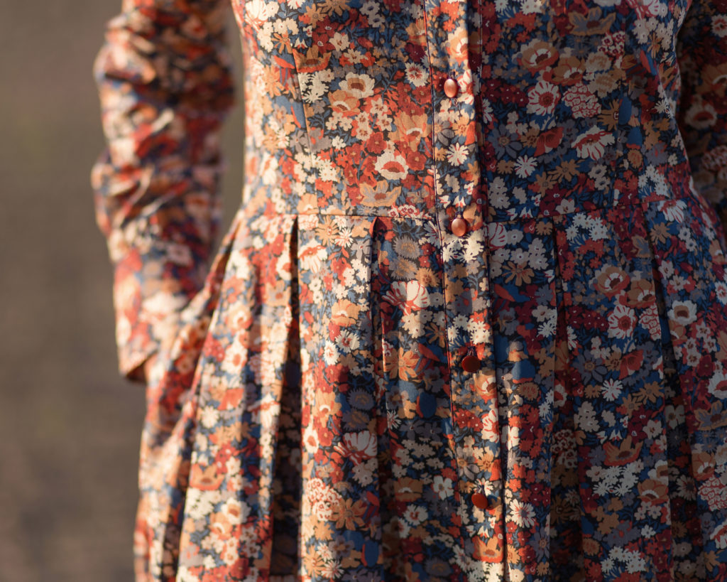 Floral print long sleeve dress in Tana Lawn cotton - Image 3