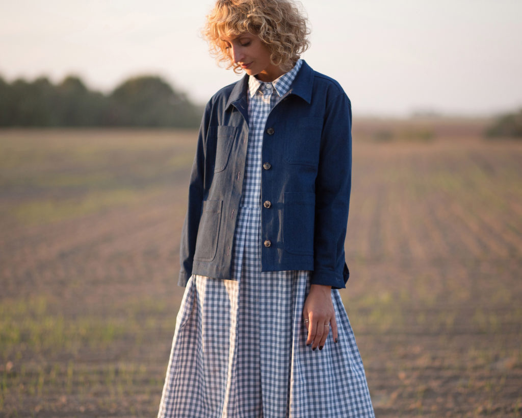 Checkered shirt dress with a pleated skirt - Image 3