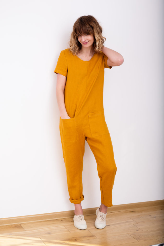 Classic short sleeve linen jumpsuit - Image 3