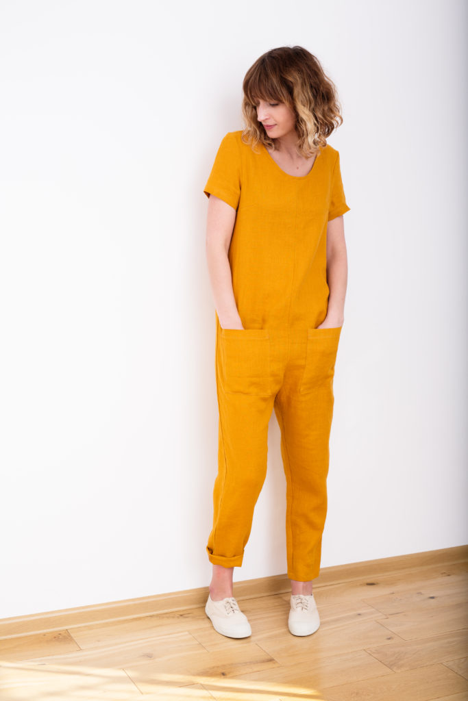 Classic short sleeve linen jumpsuit | Jumpsuits | Sustainable clothing | OffOn clothing