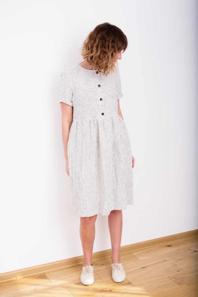 Striped midi linen dress - Image 2