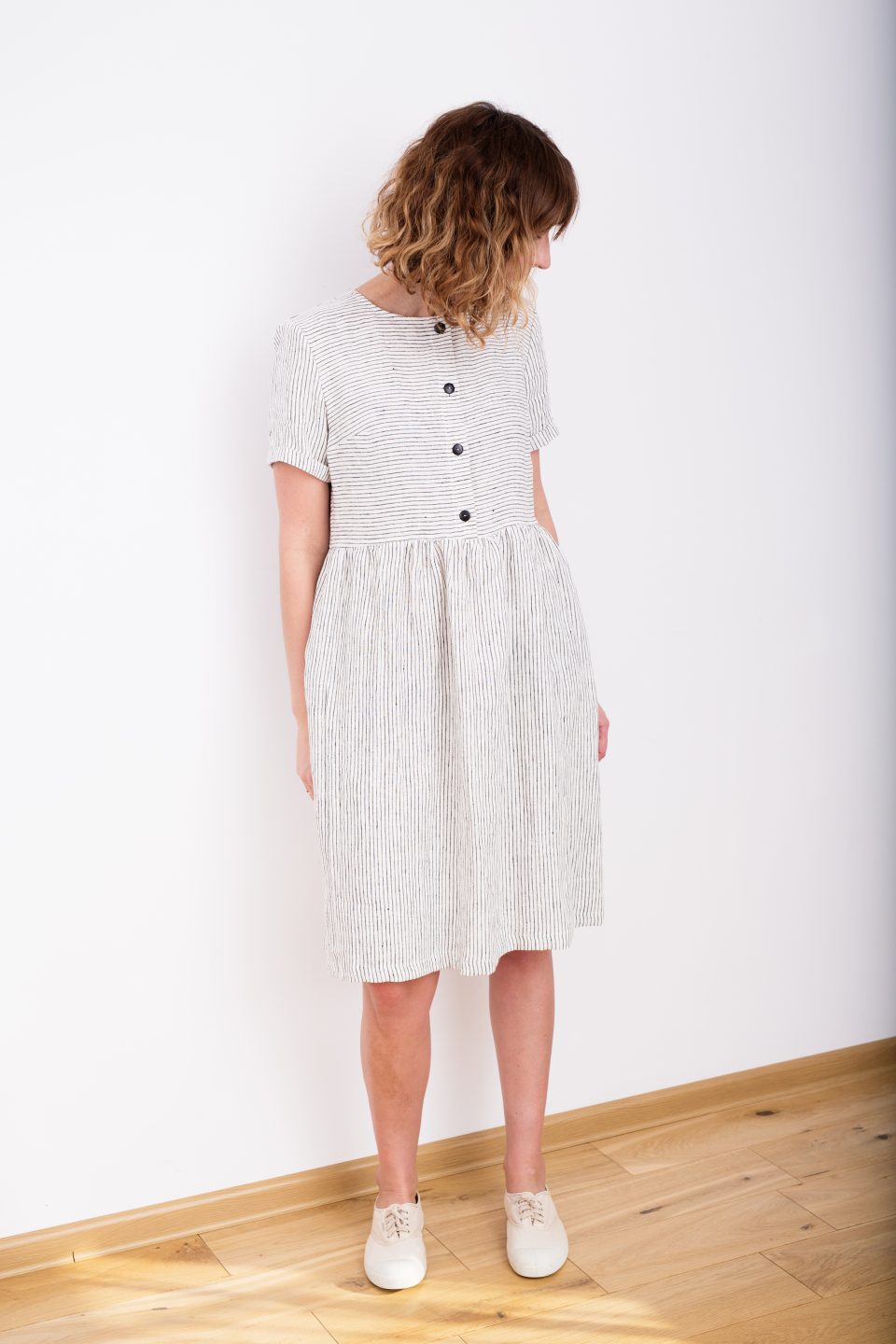 Striped midi linen dress - Image 2