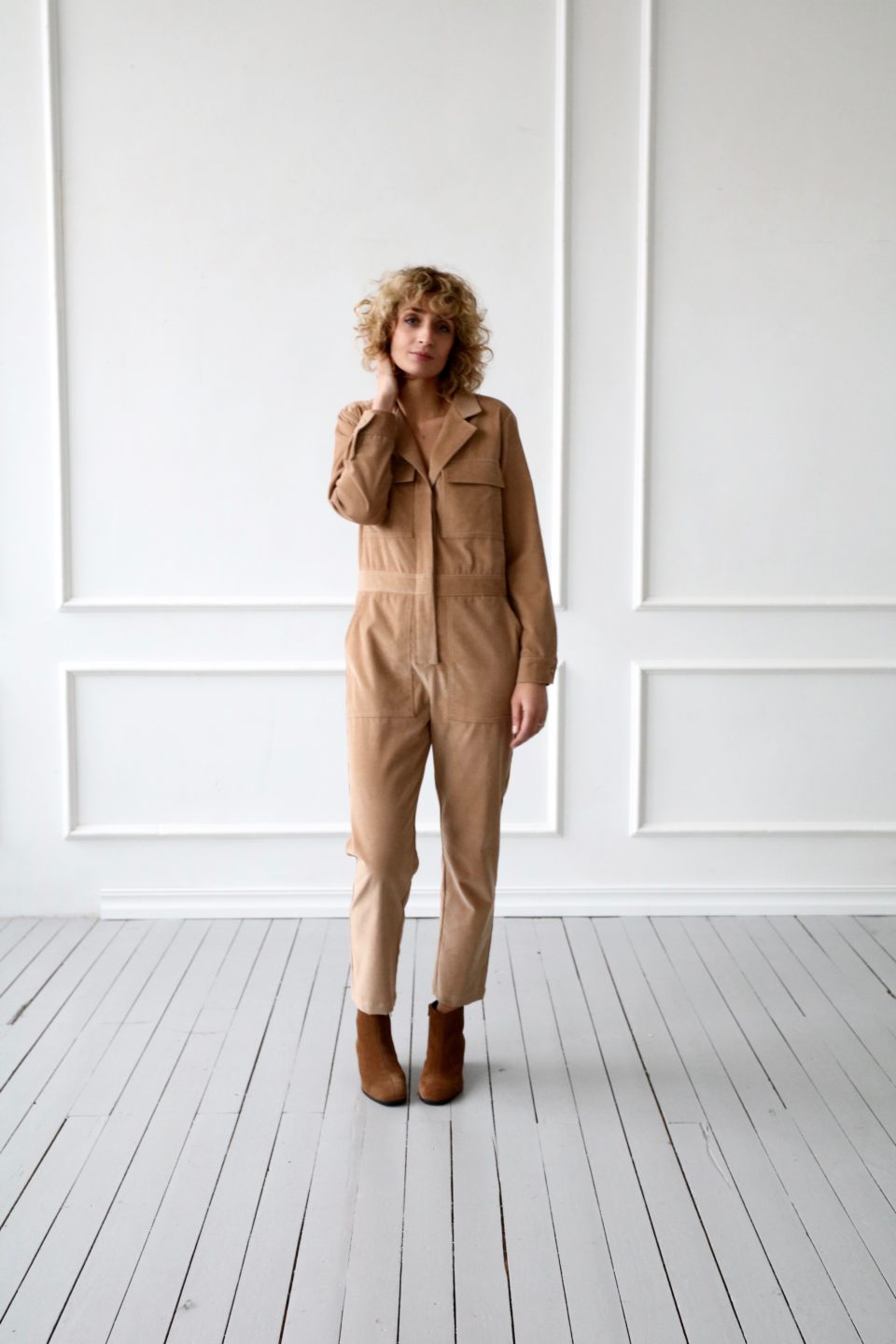 Long sleeve corduroy coverall | Jumpsuits | Sustainable clothing | OffOn clothing