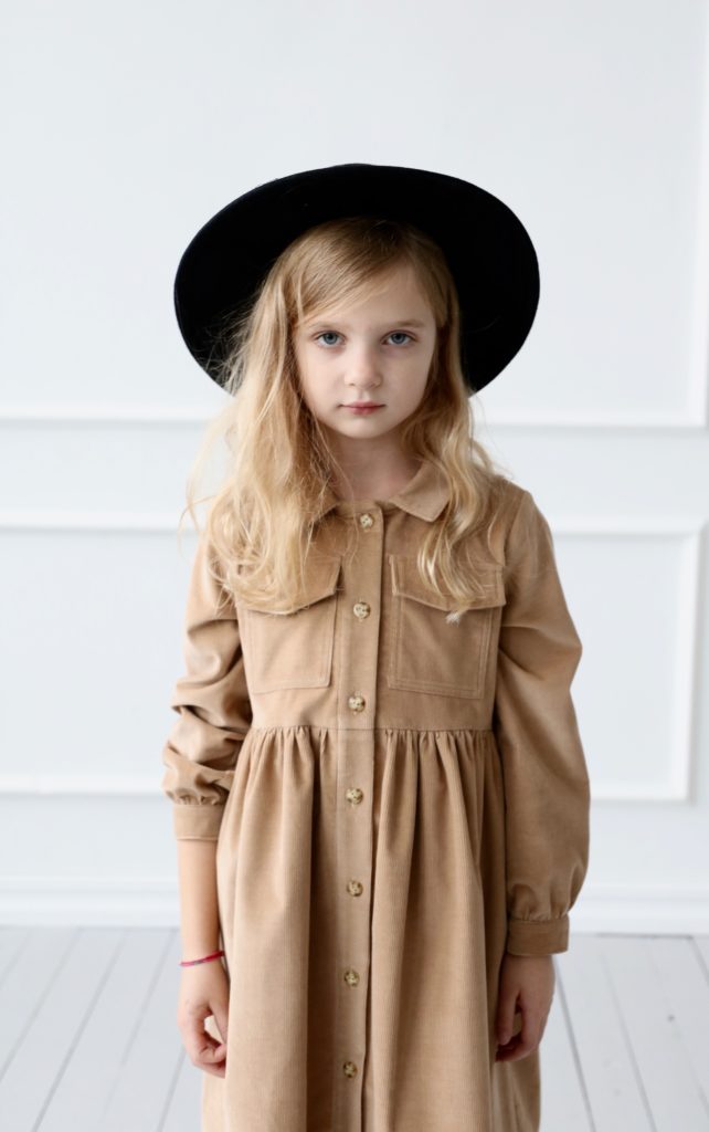 Corduroy shirt dress for girl - Image 2