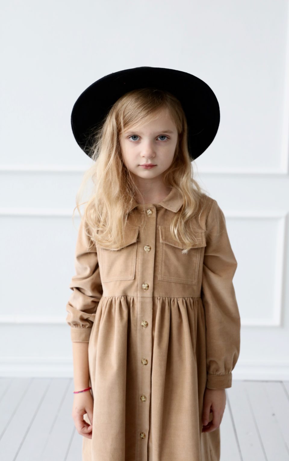 Corduroy shirt dress for girl - Image 2