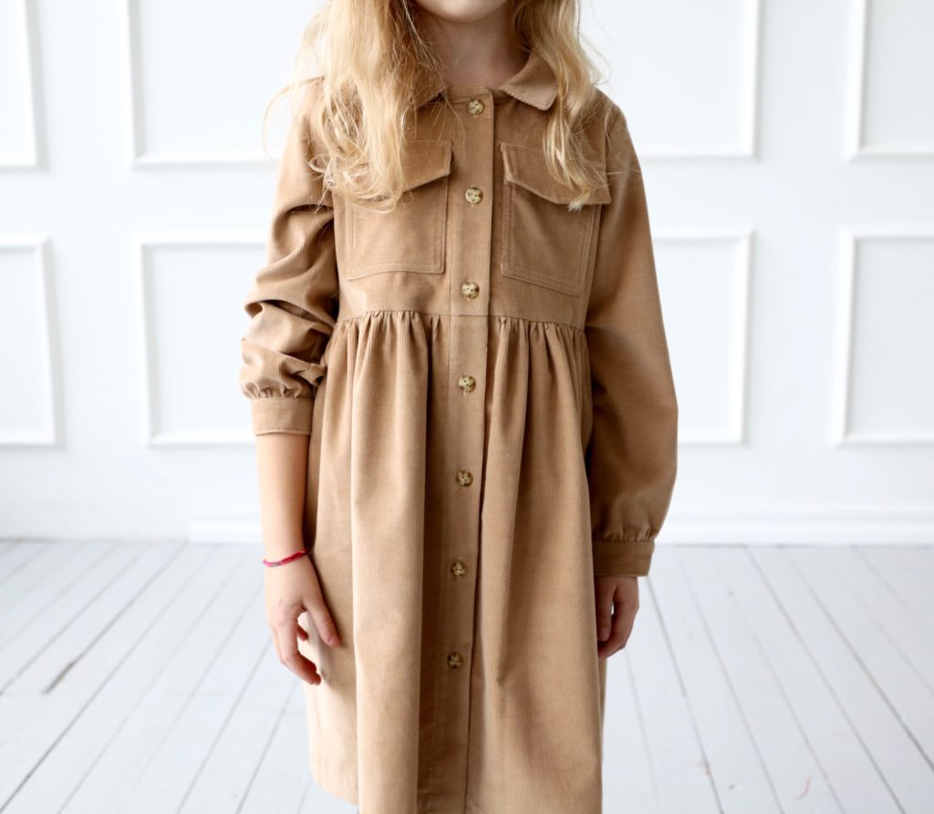 Corduroy shirt dress for girl - Image 3