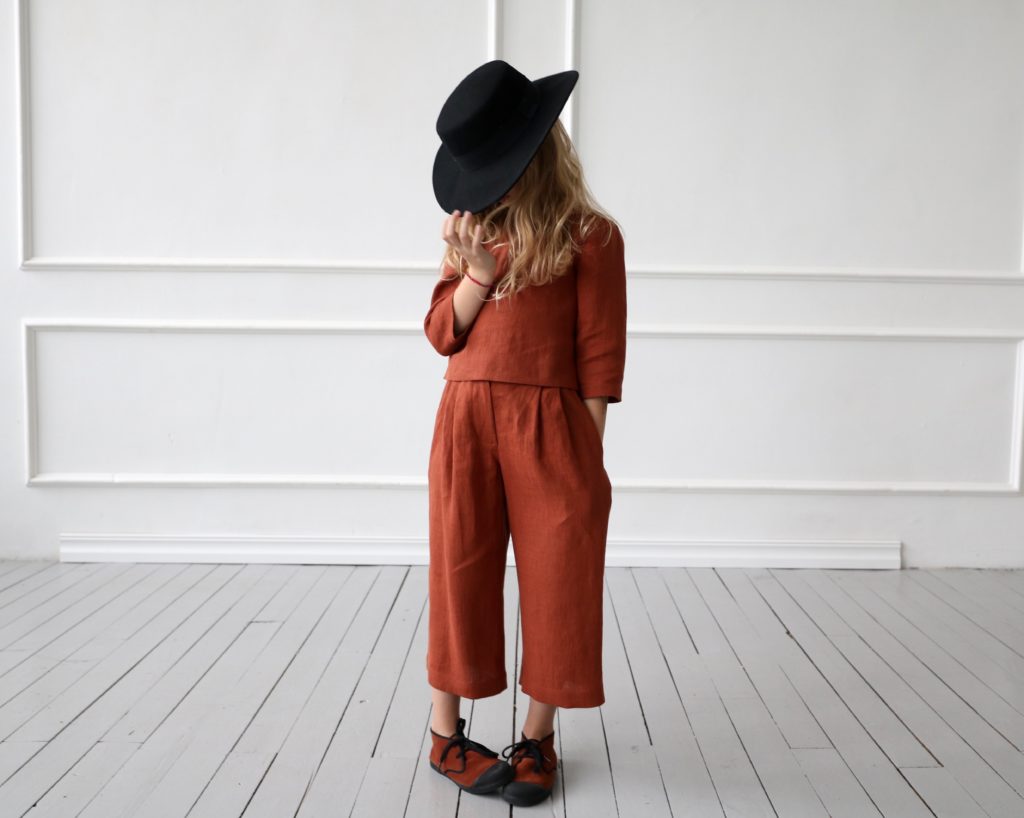 Linen culottes for girl