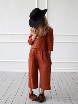 Linen culottes for girl