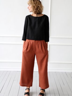Wide leg linen culottes